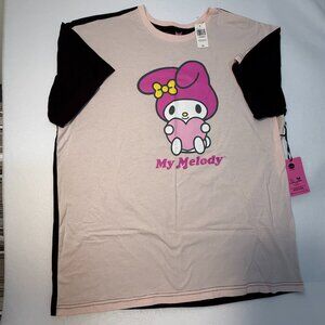 BOX LUNCH EXCLUSIVE DOUBLE-SIDED MY MELODY KUROMI WOMEN'S SHORT SLEEVE TEE 2X